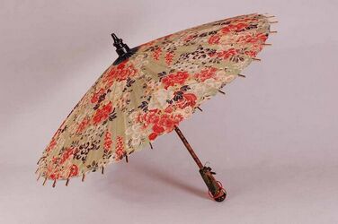 Japanse parasol in bedrukt katoen